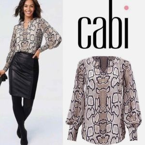 CAbi Serpentine Snake print blouse #3759 xl